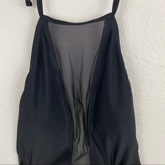 Ted Baker • Mech Mesh Black One Piece Swimsuit - Picture 4 of 11